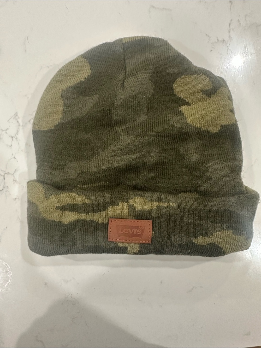 Levi's Olive & Tan Camo Knit Beanie